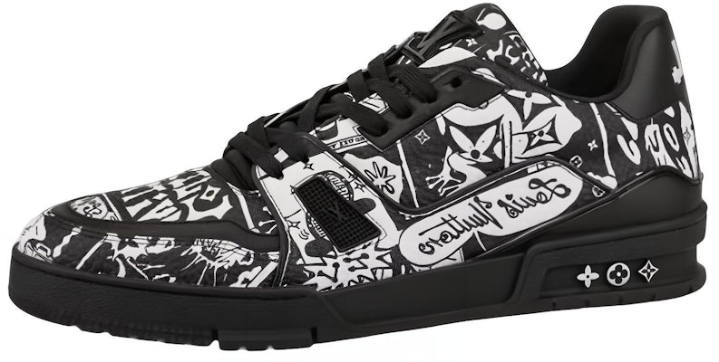 LOUIS VUITTON Trainer 印花 低筒 時尚板鞋 男款 黑白色 Buy LOUIS VUITTON Trainer 印花 低筒 時尚板鞋 男款 黑白色