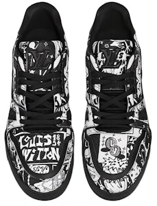 LOUIS VUITTON Trainer 印花 低筒 時尚板鞋 男款 黑白色 Order LOUIS VUITTON Trainer 印花 低筒 時尚板鞋 男款 黑白色