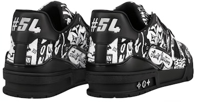 LOUIS VUITTON Trainer 印花 低筒 時尚板鞋 男款 黑白色 Lookbook LOUIS VUITTON Trainer 印花 低筒 時尚板鞋 男款 黑白色