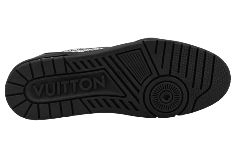 Shop LOUIS VUITTON Trainer 印花 低筒 時尚板鞋 男款 黑白色