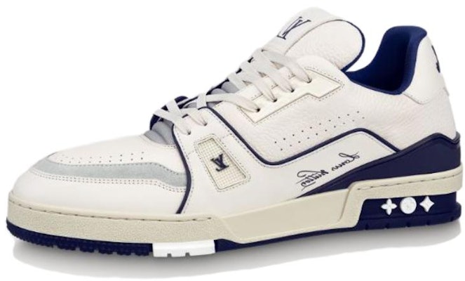 LOUIS VUITTON Trainers 皮革 綁帶 低筒 帆布鞋 男款 藍色 Buy LOUIS VUITTON Trainers 皮革 綁帶 低筒 帆布鞋 男款 藍色