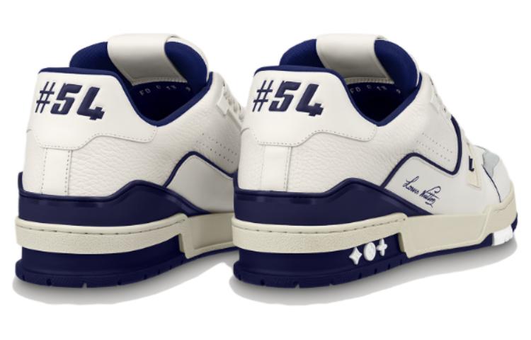 Lookbook LOUIS VUITTON Trainers 皮革 綁帶 低筒 帆布鞋 男款 藍色