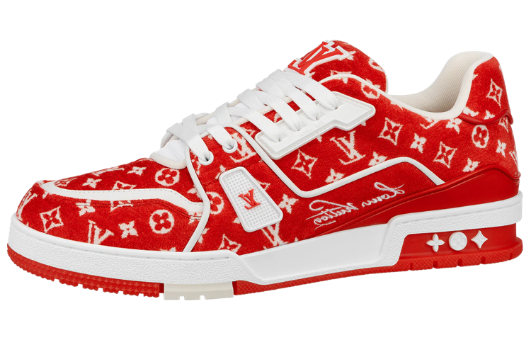 Buy 路易威登 LV 训练运动鞋 '红色经典花纹' 1ABFSO