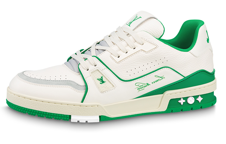 Louis Vuitton LV Trainer Sneakers 'White Green' 1ABFAU
