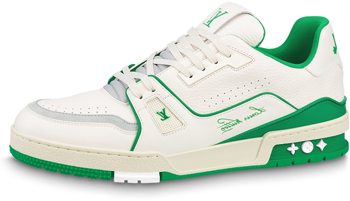 Louis Vuitton LV Trainer Sneakers 'White Green' 1ABFAU Buy Louis Vuitton LV Trainer Sneakers 'White Green' 1ABFAU