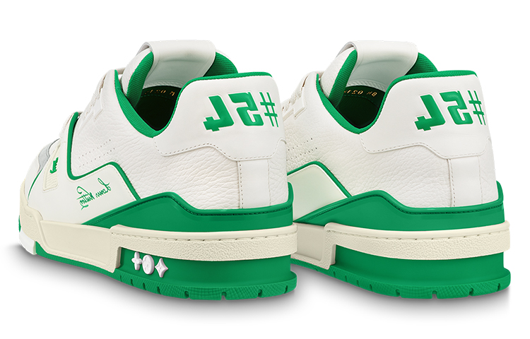 Shop Sepatu Louis Vuitton LV Trainer 'Putih Hijau' 1ABFAU