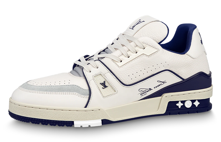Louis Vuitton LV Trainer Sneakers 'White Navy' 1ABNIH