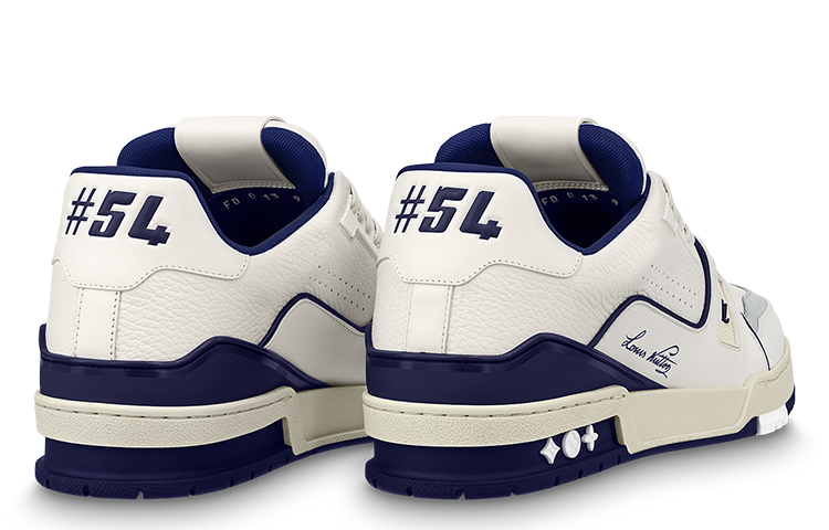 Shop LOUIS VUITTON Trainer 圓頭繫帶 低筒 滑板鞋 男款 白色