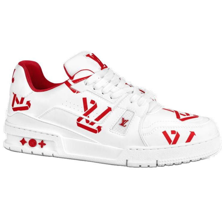 Order Louis Vuitton Sepatu LV Trainer 'Putih Merah' 1AAGYH