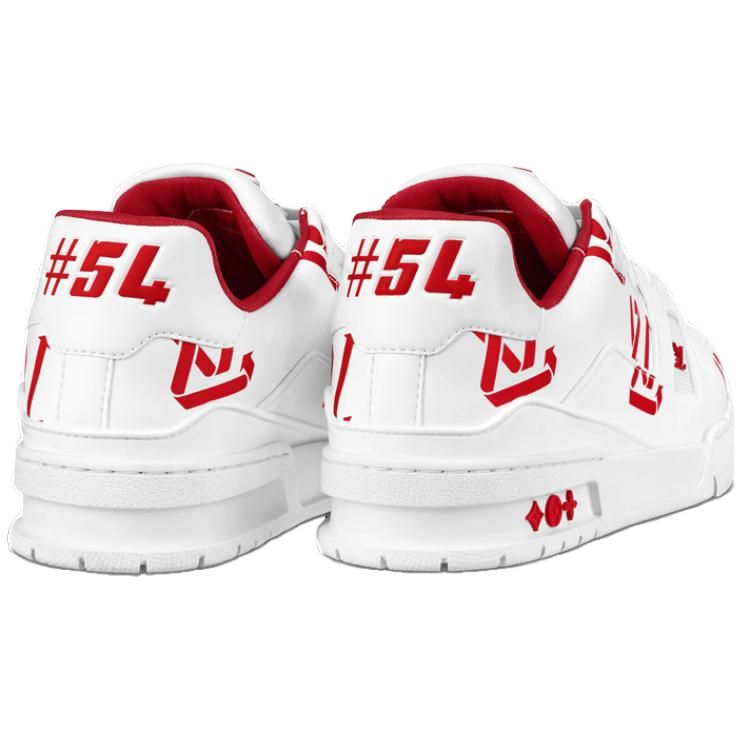 Shop Louis Vuitton Sepatu LV Trainer 'Putih Merah' 1AAGYH