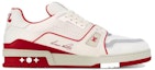 Order Sepatu Louis Vuitton LV Trainer 'Putih Merah Abu' 1ABFBI