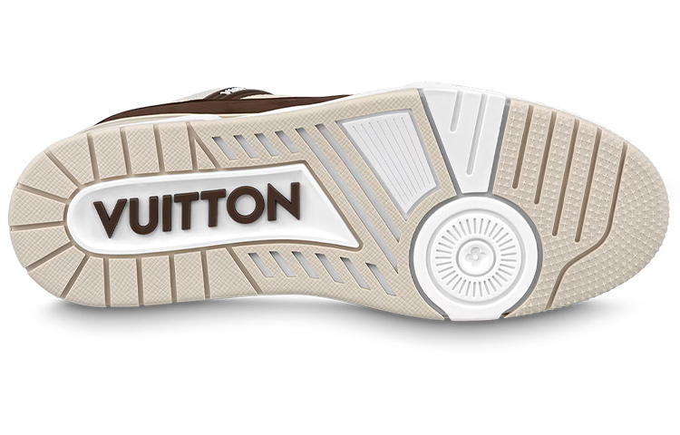 Details for Sepatu Louis Vuitton LV Trainers 'Beige Cokelat' 1ABLV8