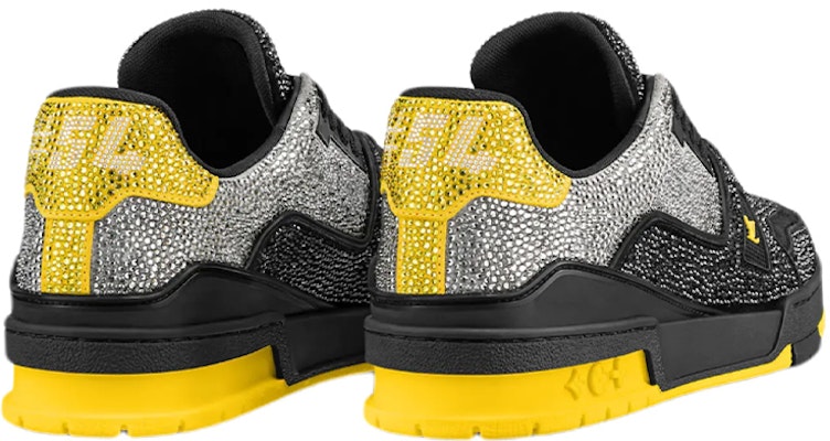 Louis Vuitton LV Trainers 'Black Grey Yellow Crystals' 1A9JXJ Lookbook Louis Vuitton LV Trainers 'Black Grey Yellow Crystals' 1A9JXJ
