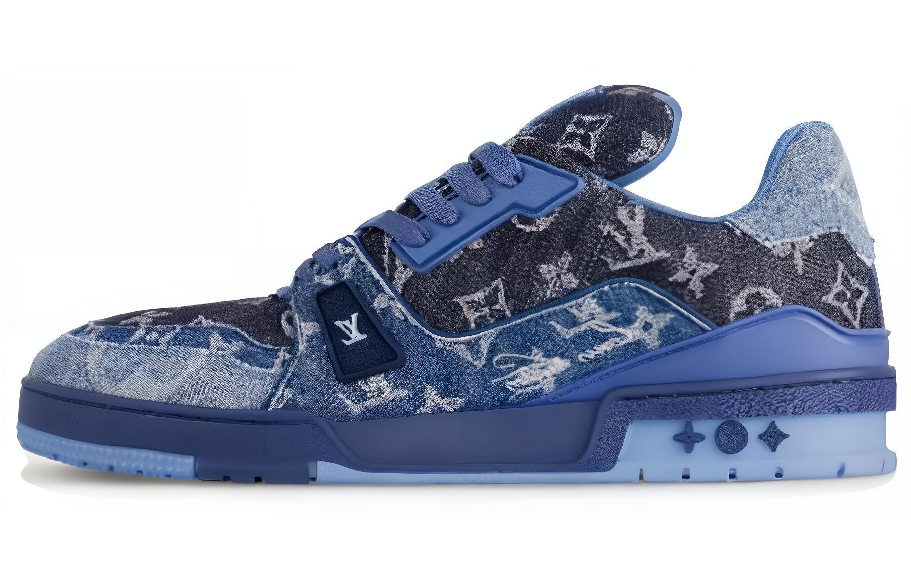 Louis Vuitton LV Trainers &#x27;Blue Black Denim Monogram&#x27; 1AC4YT