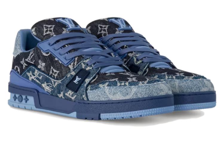 Lookbook Louis Vuitton LV Trainers 'Denim Monogram Biru Hitam' 1AC4YT