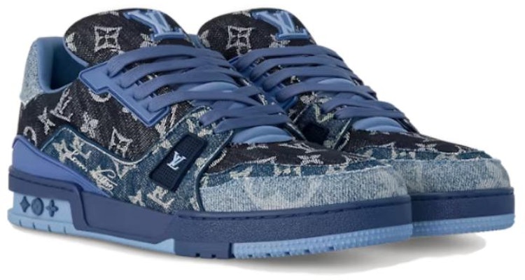 Louis Vuitton LV Trainers 'Blue Black Denim Monogram' 1AC4YT Lookbook Louis Vuitton LV Trainers 'Blue Black Denim Monogram' 1AC4YT