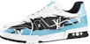 Louis Vuitton LV Trainers 'Putih Hitam Biru' 1AA373