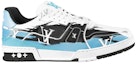 Order Louis Vuitton LV Trainers 'Putih Hitam Biru' 1AA373