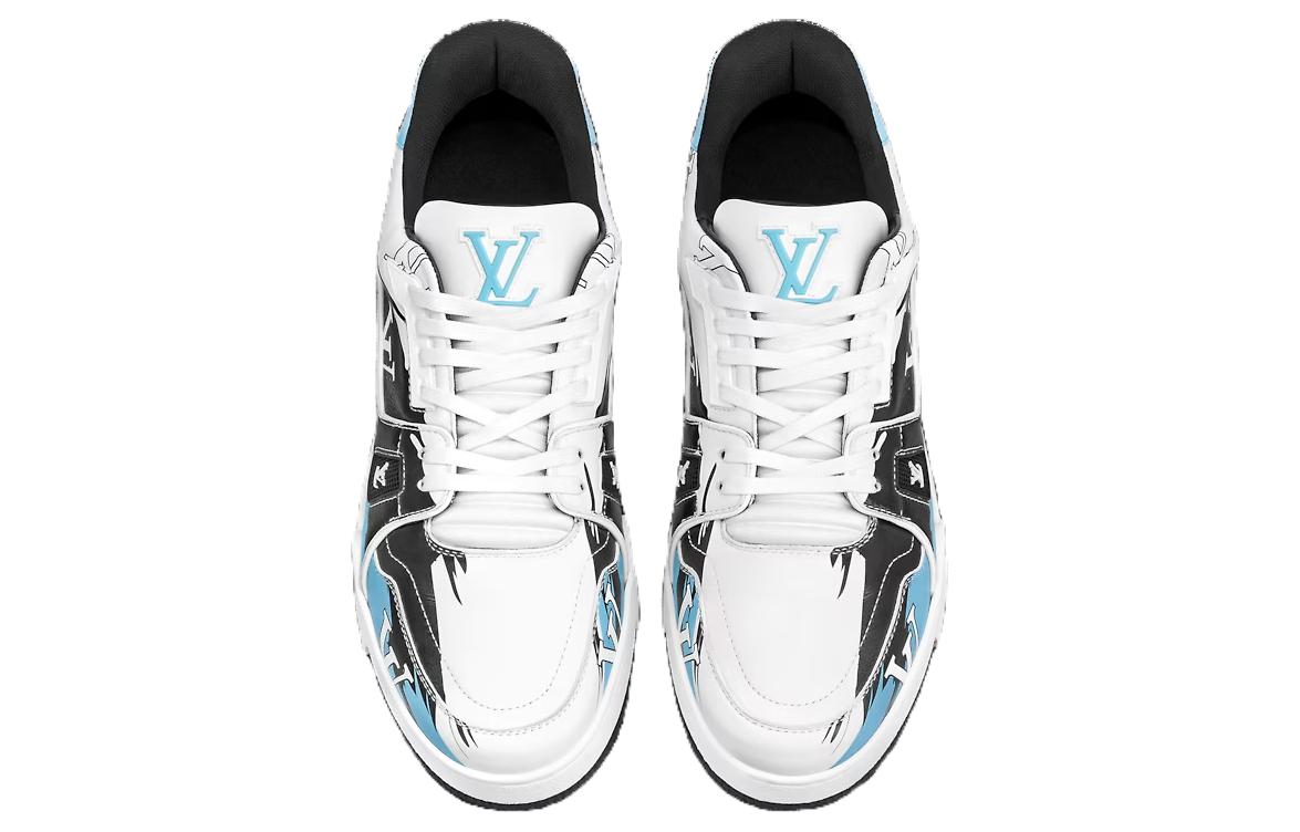 Lookbook 루이비통 LV 트레이너 화이트 블랙 블루 1AA373