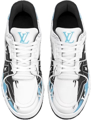 Louis Vuitton LV Trainers 'White Black Blue' 1AA373 Lookbook Louis Vuitton LV Trainers 'White Black Blue' 1AA373