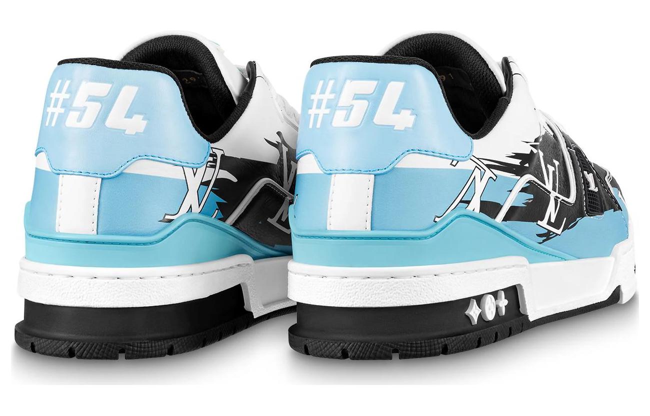 Shop 루이비통 LV 트레이너 화이트 블랙 블루 1AA373