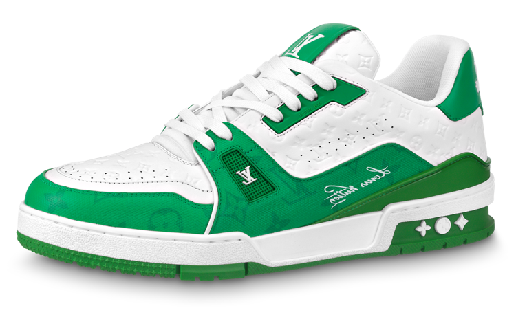 Louis Vuitton LV Trainers 'White Green' 1AANFY