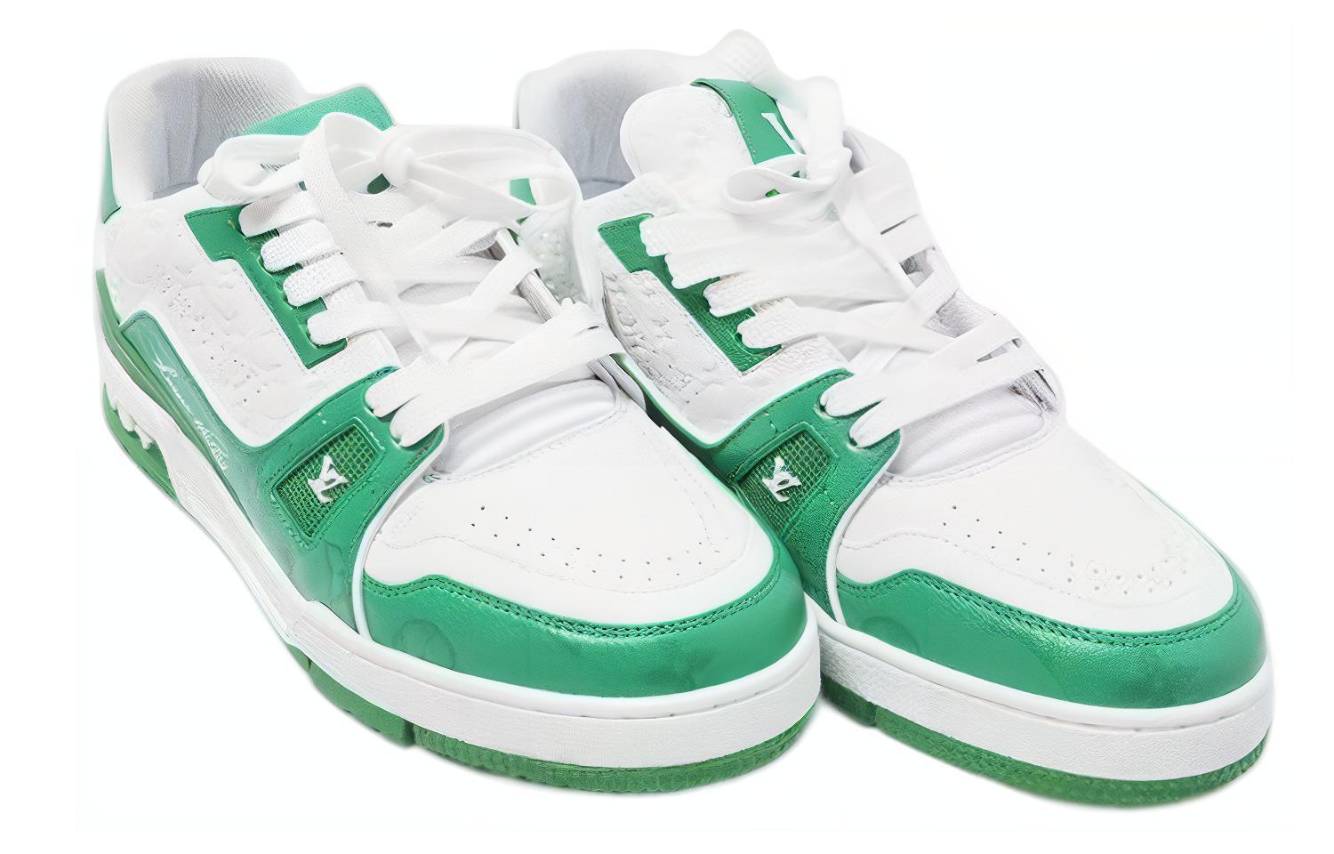 Lookbook ルイ・ヴィトン LVトレイナー 白/緑 1AANFY