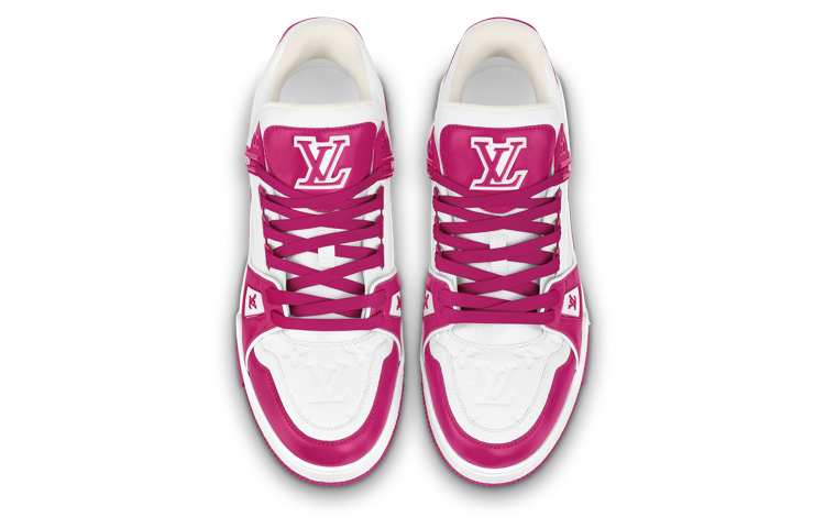 Lookbook Louis Vuitton LV Trainers 'Putih Merah Jambu Panas' 1ABOEY