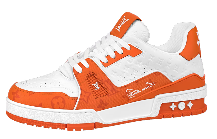 Louis Vuitton LV Trainers 'White Orange' 1ABOIS