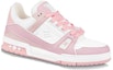 Order LOUIS VUITTON Trainer 皮革 低筒綁帶 時尚板鞋 男女同款 粉白