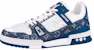 Louis Vuitton LV Trainers 'Putih dengan Monogram Denim' 1A9JGO