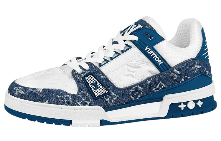 Louis Vuitton LV Trainers 'White with Denim Monogram' 1A9JGO