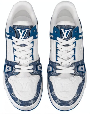 Louis Vuitton LV Trainer 'Putih dengan Monogram Denim' 1A9JGO Lookbook Louis Vuitton LV Trainer 'Putih dengan Monogram Denim' 1A9JGO