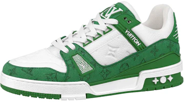 Louis Vuitton LV Trainers 'White with Green Monogram' 1A9JI1 Louis Vuitton LV Trainers 'White with Green Monogram' 1A9JI1