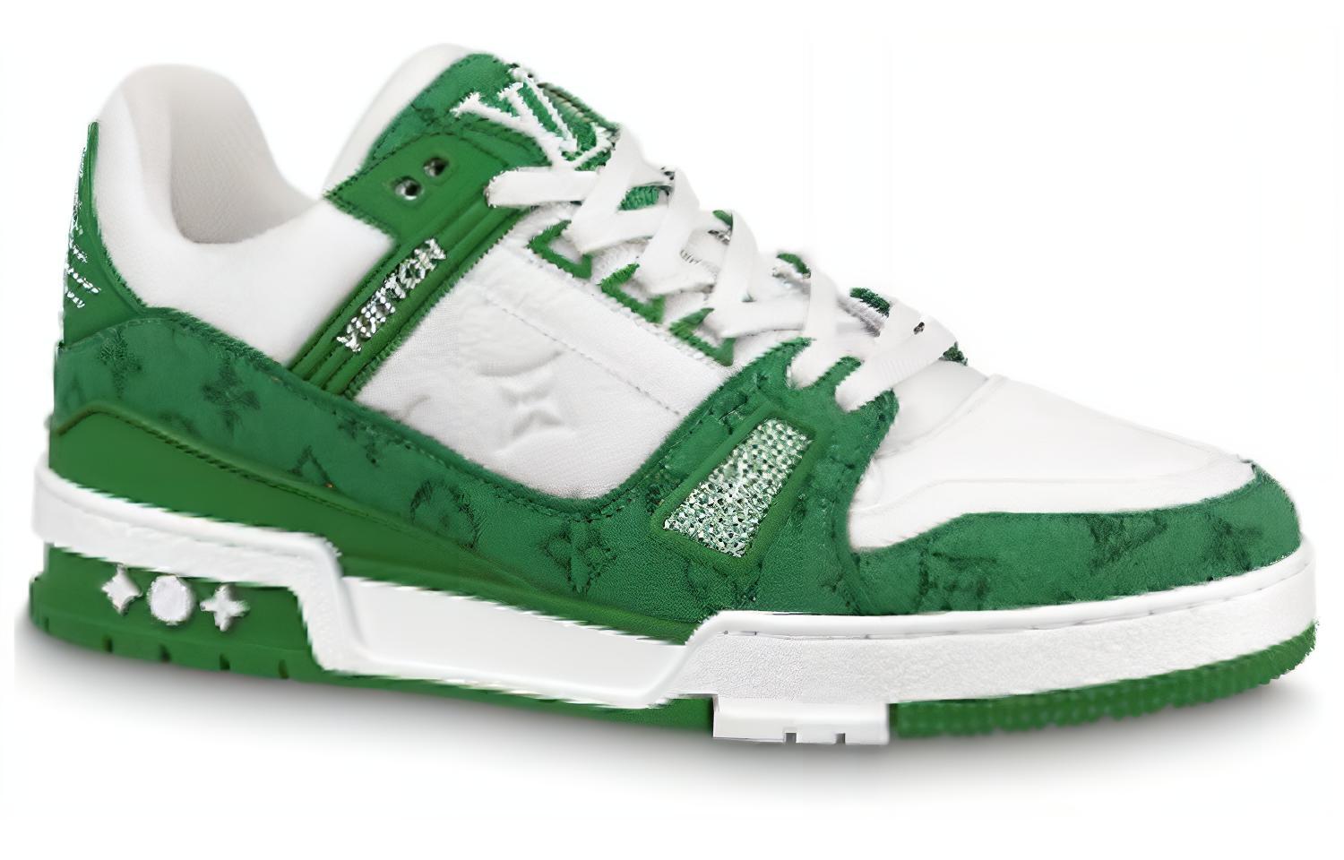 Lookbook Louis Vuitton 路易威登 Trainer 低筒休閒板鞋 綠白#送禮推薦