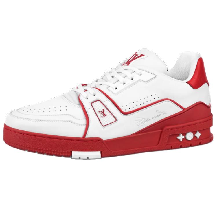 Buy LOUIS VUITTON 訓練師系列 休閒板鞋 男款 白紅