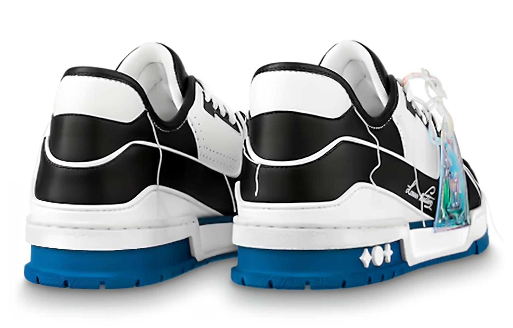 Lookbook Louis Vuitton LV Trainers Biru Putih Hitam 1A8Q7L