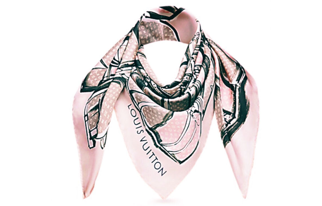 LOUIS VUITTON LV Trunks Scarf/Silk Scarf Pink. M73985 圖 3