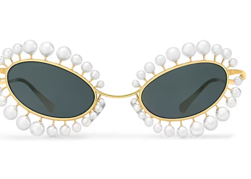 Louis Vuitton LV Wire Pearls Sunglasses Gold/Black Lenses (Z2393U)