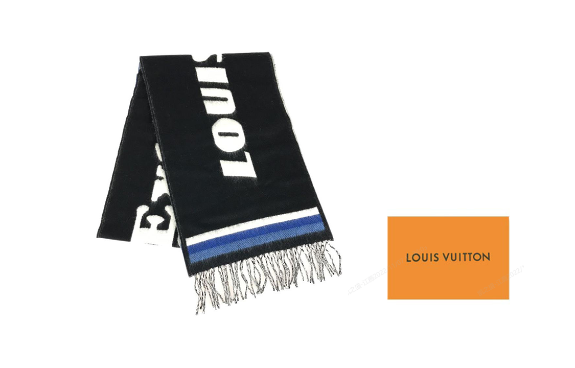 Louis Vuitton LV Wool Scarf Black/Blue M73439