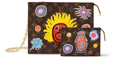 Louis Vuitton LV x YK Toiletry Pouch On Chain Face Print and Embroidery Louis Vuitton LV x YK Toiletry Pouch On Chain Face Print and Embroidery