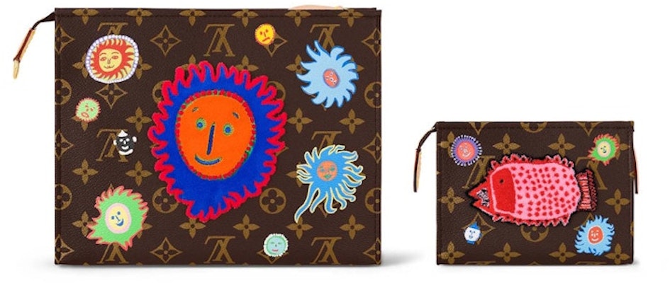 Louis Vuitton LV x YK Toiletry Pouch On Chain Face Print and Embroidery Order Louis Vuitton LV x YK Toiletry Pouch On Chain Face Print and Embroidery