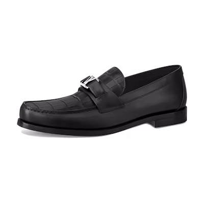 LV Major Loafer 'Black Crocodile'