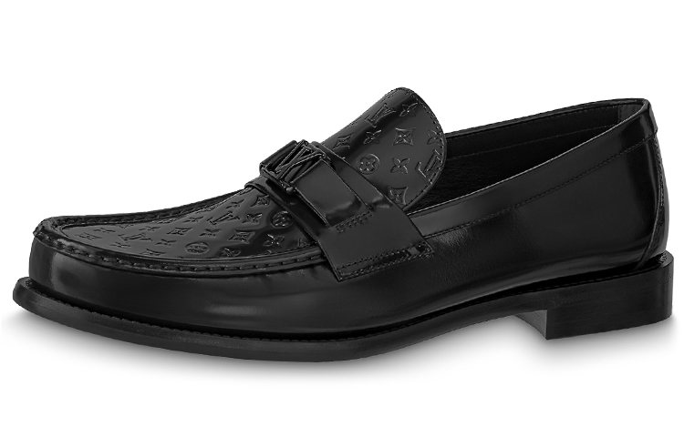 Louis Vuitton Major Loafers 'Black with Top Monogram' 1AAMYJ