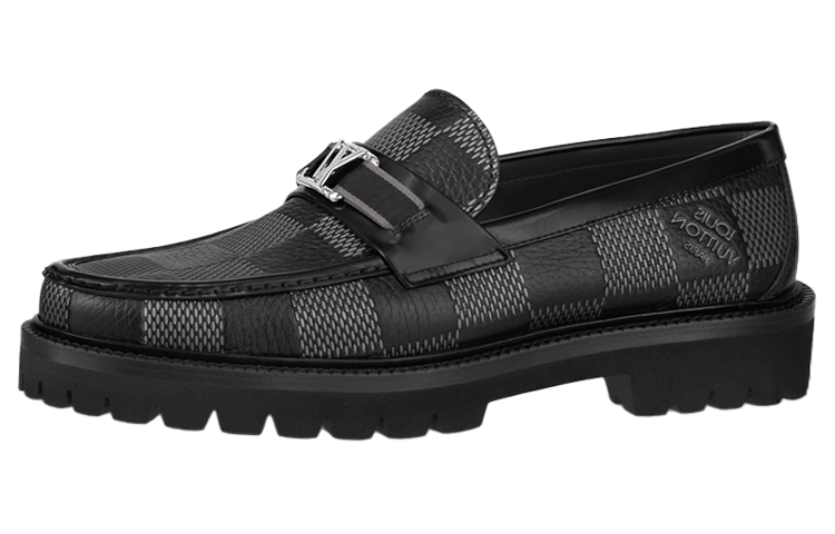 Louis Vuitton Major Loafers 'Grey Black Plaid' 1AAN6T