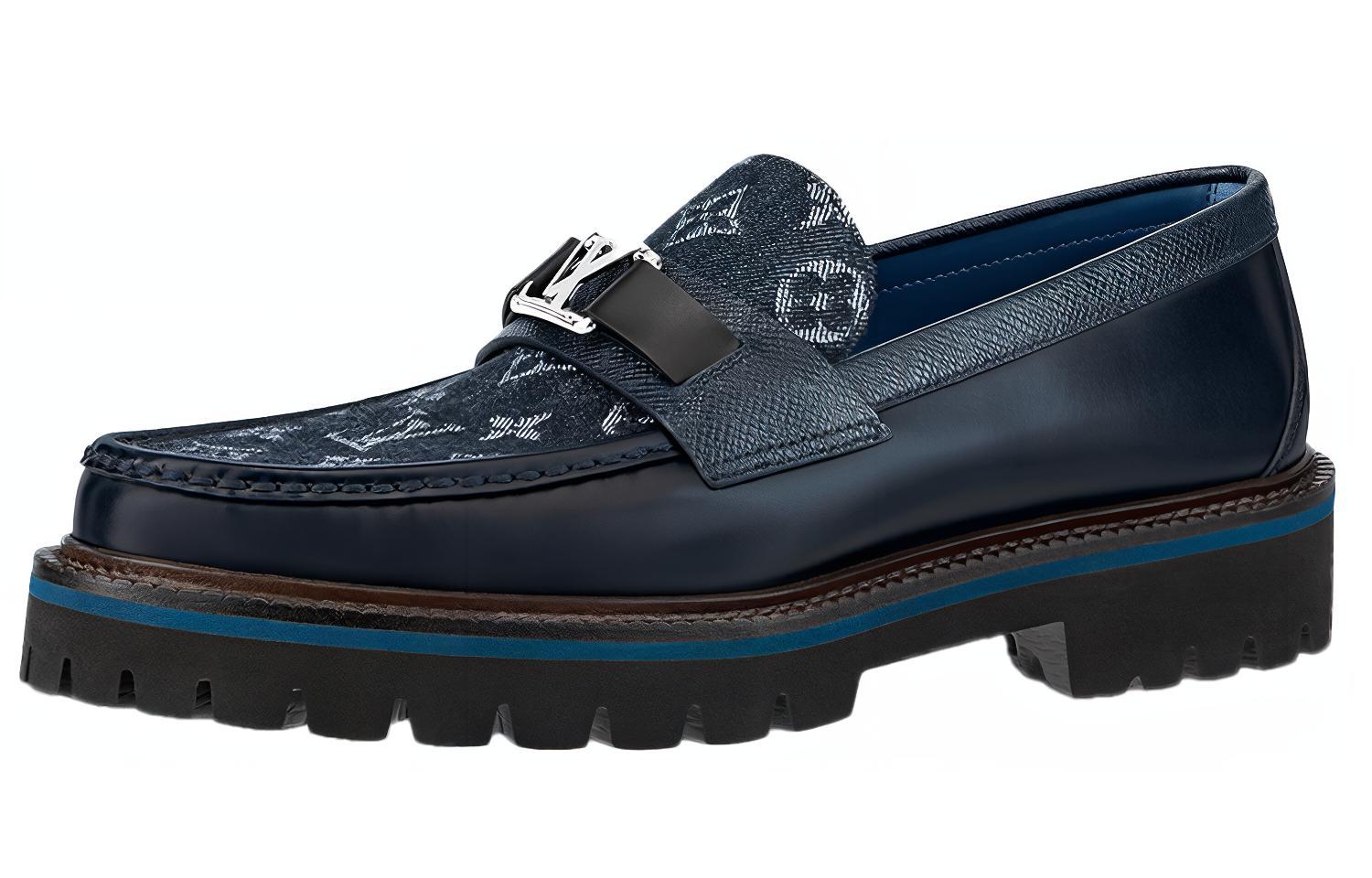 Louis Vuitton Major Loafers 'Navy Monogram with Monogram Deco' 1A8YJZ