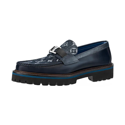 LV Major Loafers 'Navy Monogram with Monogram Deco'