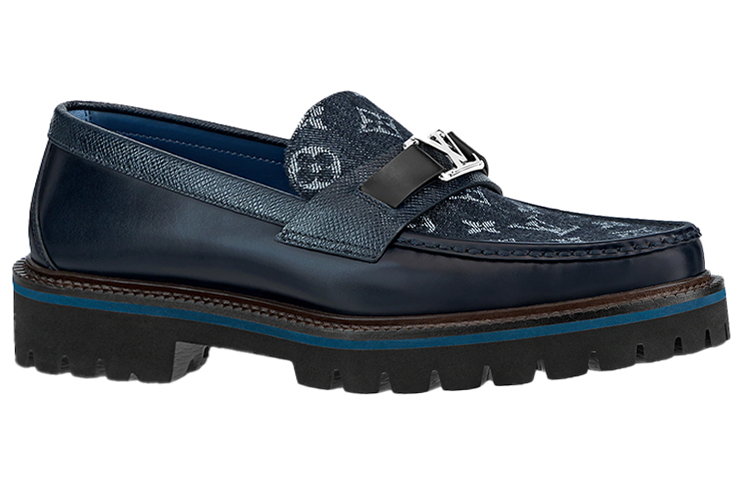 LV Major Loafers 'Navy Monogram with Monogram Deco' 圖 2