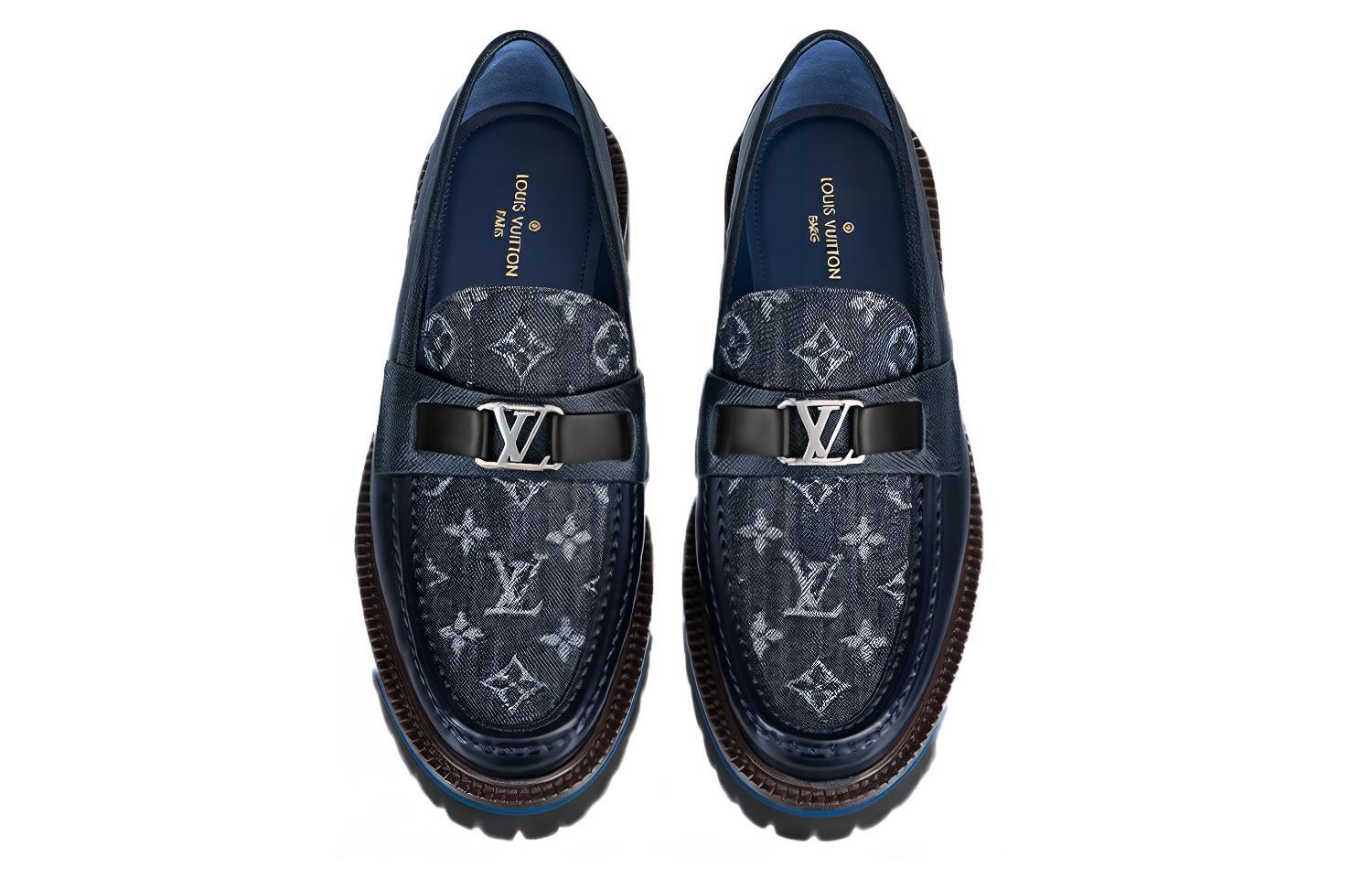 LV Major Loafers 'Navy Monogram with Monogram Deco' 圖 3