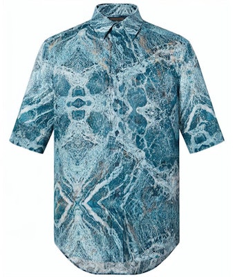 LOUIS VUITTON Marble Print Casual Short Sleeve Shirt Blue Menswear. 1A9782 Buy LOUIS VUITTON Marble Print Casual Short Sleeve Shirt Blue Menswear. 1A9782